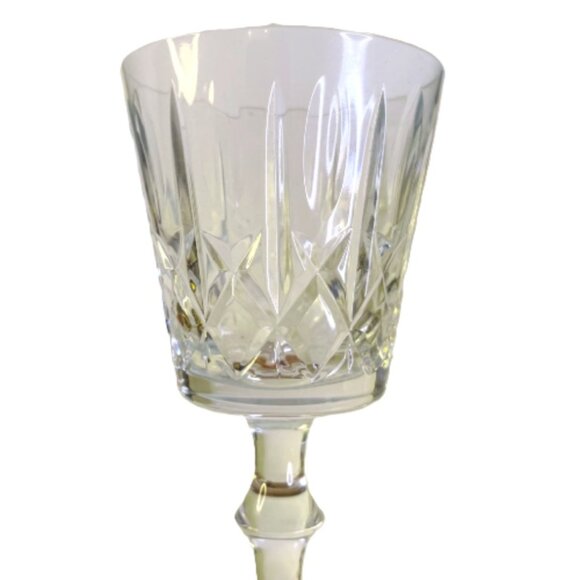 Wine and Sherry Glass Edinburgh Crystal Pattern ED19 Olive and Cross Cut Vintage - Picture 4 of 11